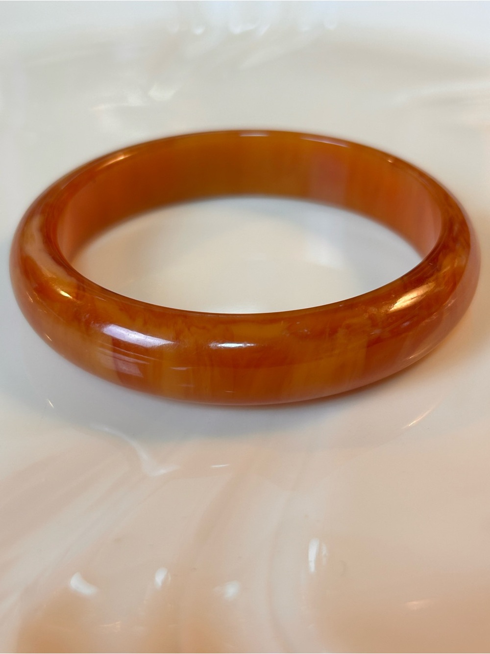Vintage Marbled Butterscotch Bakelite Bangle – Simichrome Tested 30g Collectible